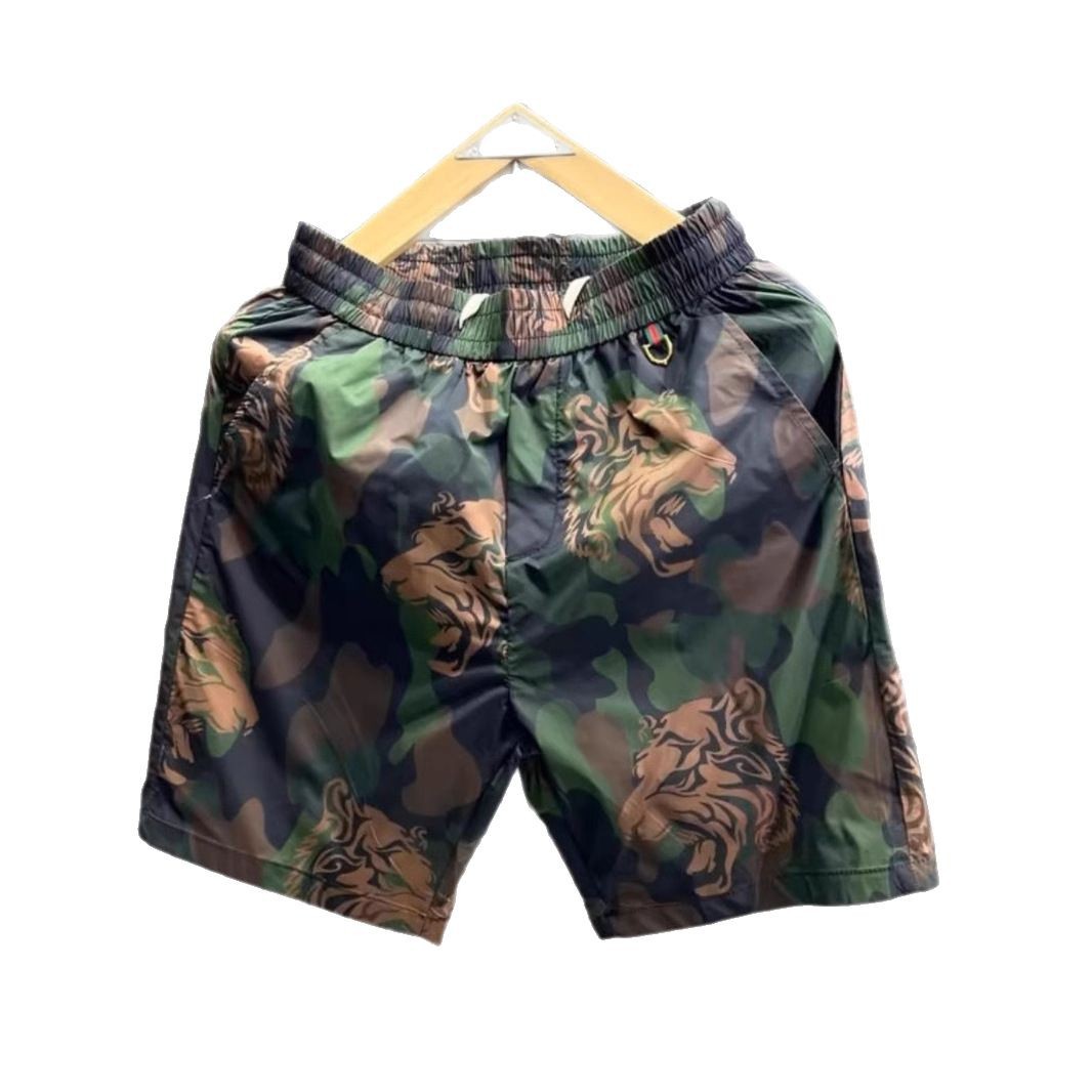 Men's Summer Fashion Printed Letter Graffiti Shorts Straight Leg Trendy Couple Beach Wear Versatile Casual Clothing_viptrois.com