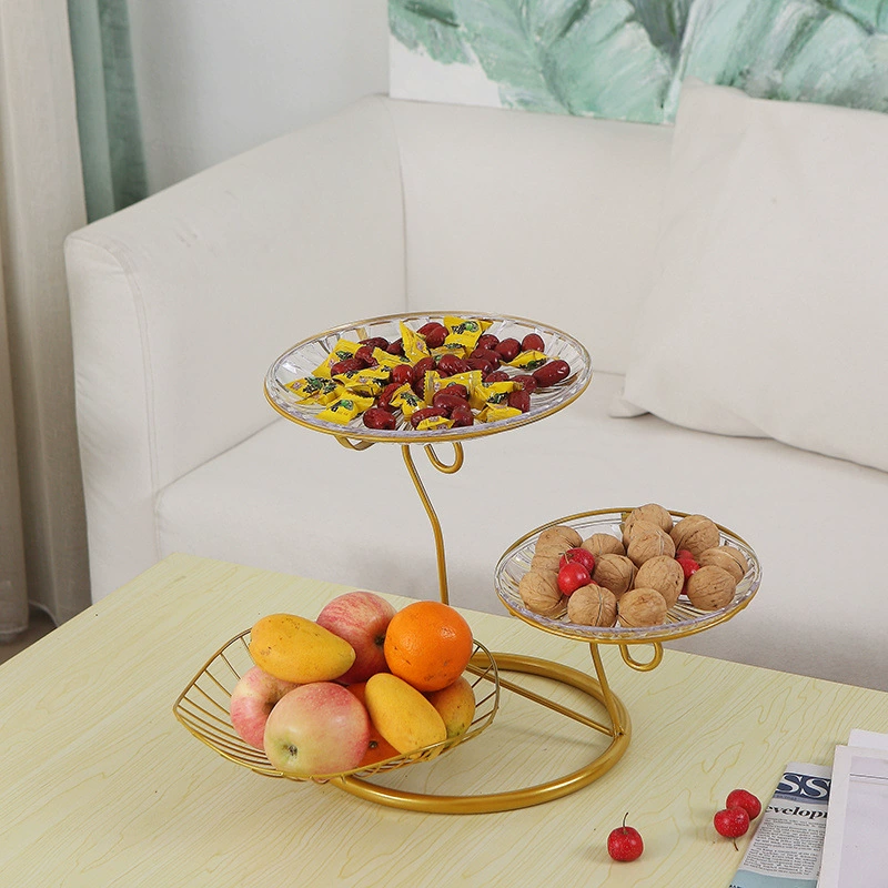 Многослойная тарелка с фруктами, креативная домашняя гостиная, послеобеденный чай, закуска, подставка для торта, современная простая роскошная тарелка для конфет, сухофруктов