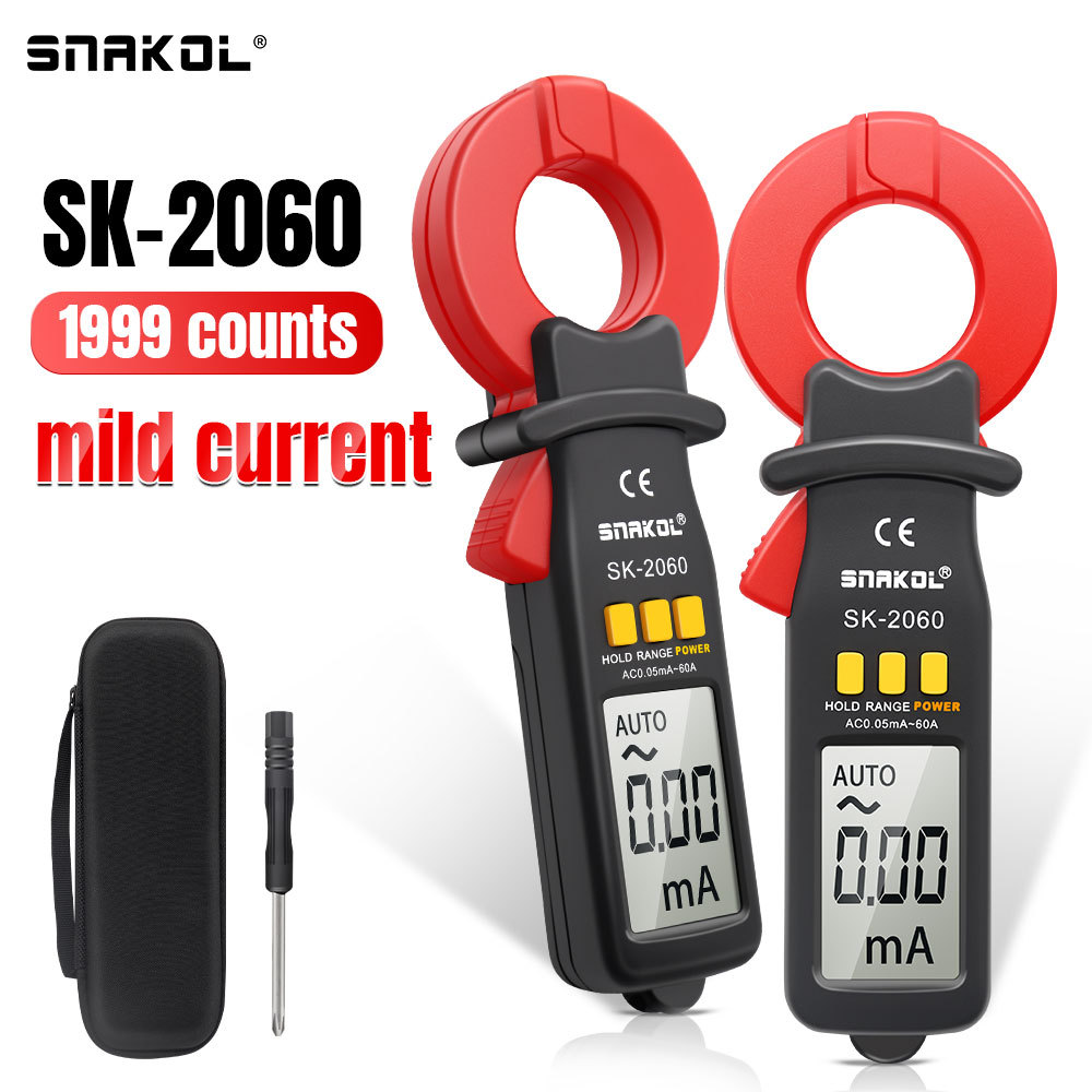 斯耐科SK-2060钳形漏电保护测试仪线路漏电检测60A小电流测试表