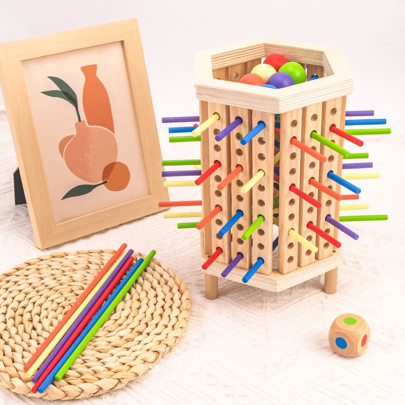 Montessori material didáctico, tubo de clasificación de colores, forma de niños, combinación cognitiva, madera maciza, juguetes de madera educativos para la iluminación de 3-6 años