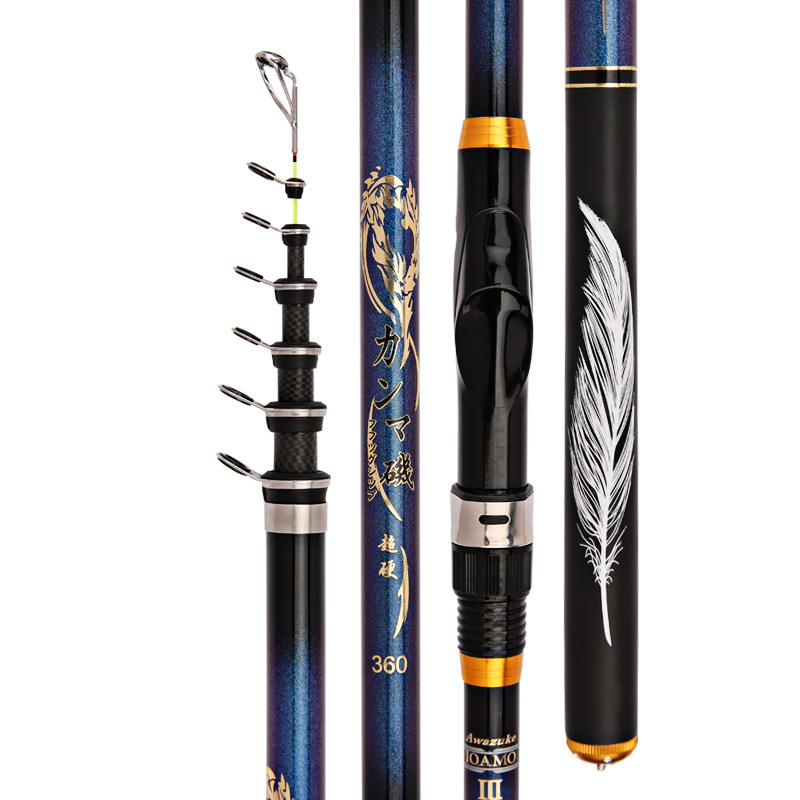 Zhenyi nuevo producto de línea de carbono de 1.8-4.5m larga barra de lanzamiento de cola blanda barra de pesca de doble uso medio y largo