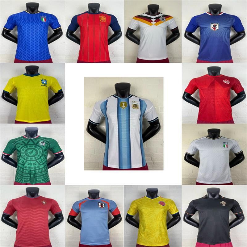 Cross-Border Player Version Logo Football Jerseys Germany Mexico Argentina Spain France National Team Jerseys with Printed Numbers