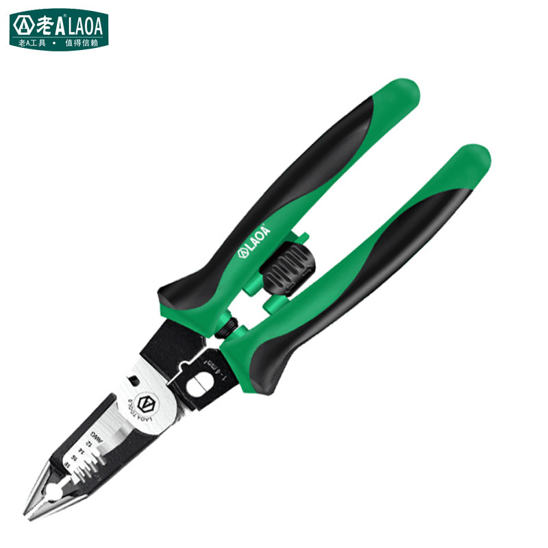 LAOA多功能压接尖口钳 6合1电工尖嘴钳剥线钳9英寸LA320909普通
