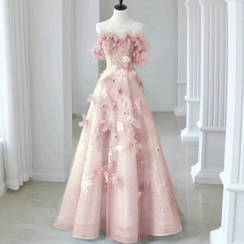 Pink Evening Dress for Women 2026 New Summer Luxury Niche Wedding Dress Adult Toast Bride Engagement Robe Dress Pink Evening Dress for Women 2026 New Summer Luxury Niche Wedding Dress Adult Toast Bride Engagement Robe Dress
