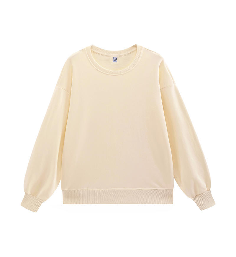 Camiseta de manga larga de algodón puro de color sólido para otoño e invierno, uniforme escolar de cuello redondo, sudadera promocional con logotipo impreso, uniforme de trabajo para grupos