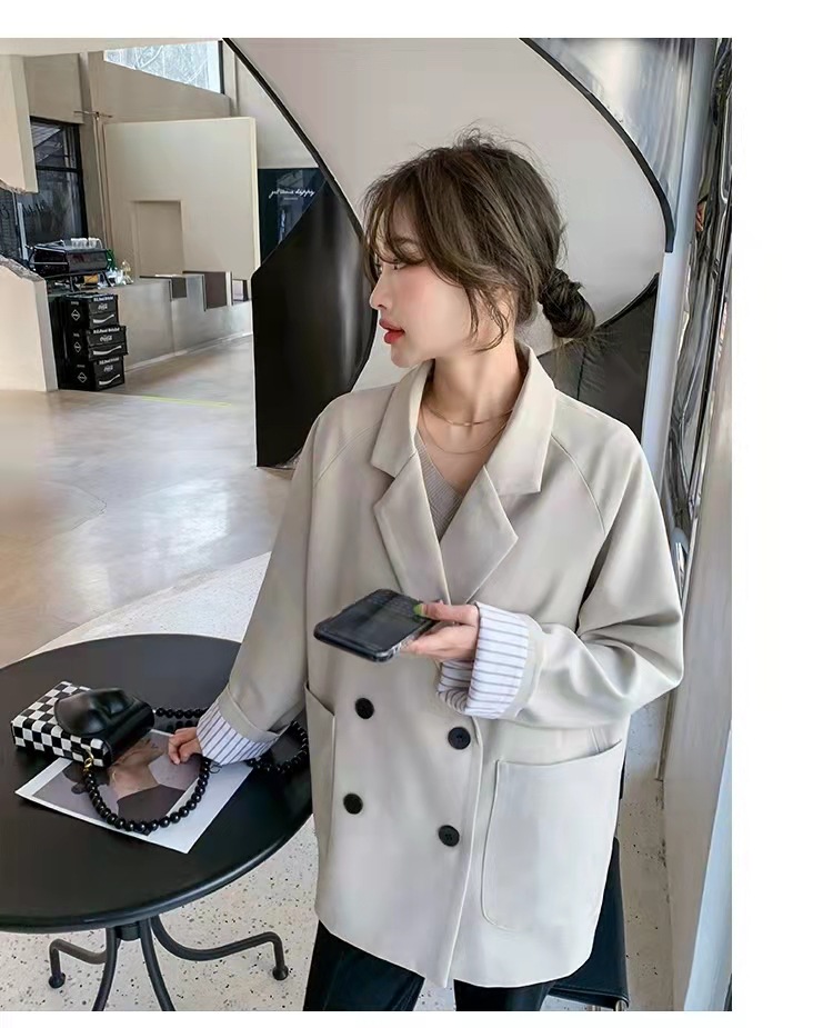 Chaqueta blazer casual para mujer corte holgado estilo coreano_voghion.com