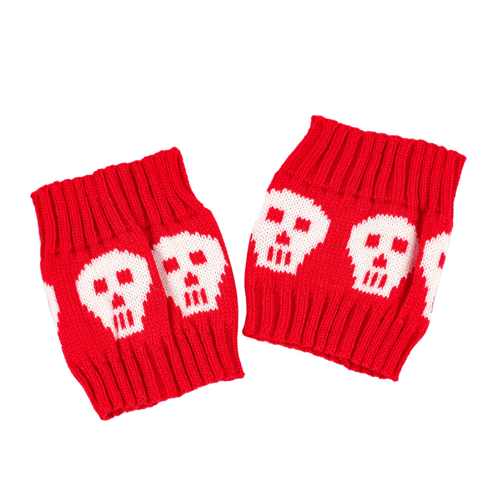 Color Block, Skull Pattern Halloween Basic Women's Color Block Skull Polyacrylonitrile Fiber Jacquard Crew Socks A Pair