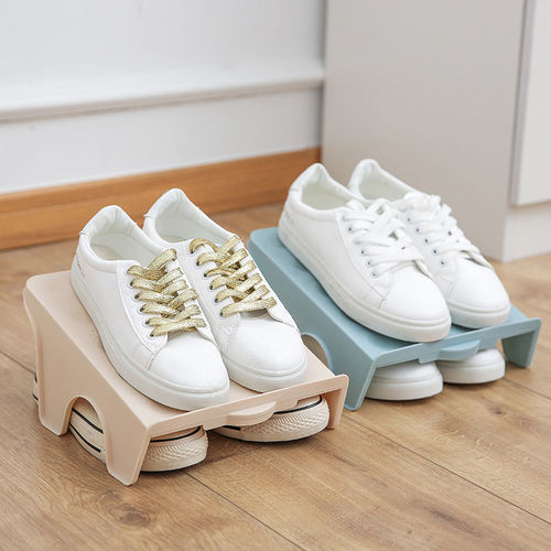 Space-saving storage shoe rack double-layer shoe bracket artifact shoe cabinet layered partitions organize shoes and slippers storage rack
