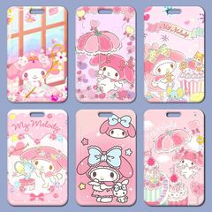 美樂蒂卡套批發塑料滑蓋學生校牌飯卡胸牌小卡通工作證卡套校園卡