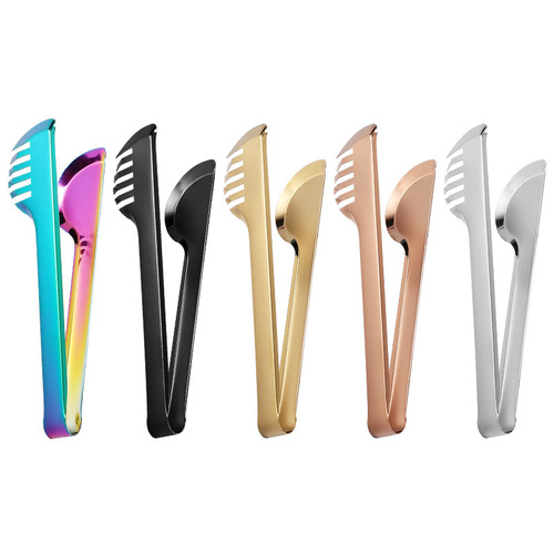 Source manufacturer semi-circle stainless steel food tongs creative buffet serving tongs barbecue tongs serving tongs