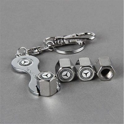 valve, Core Cap - wrench-silver-car-logo-remarks-4-pieces