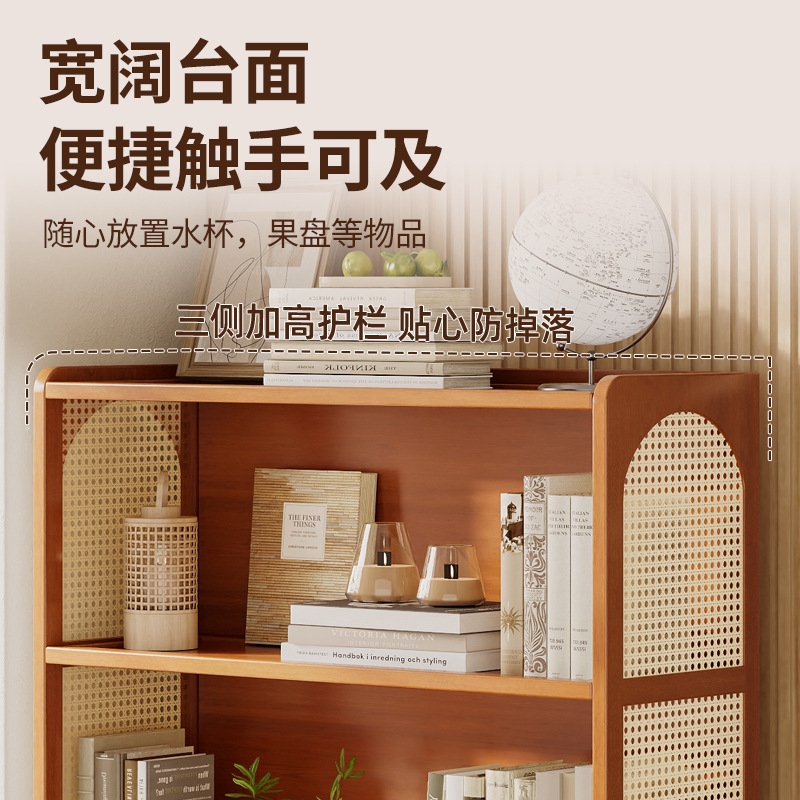 Estantería de ratán, estante de piso a techo, una pieza contra la pared, sala de estar, almacenamiento doméstico, armario de almacenamiento de libros, estantería simple de varios pisos