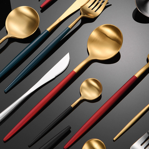 304 stainless steel knife, fork, spoon, Western food, four-piece coffee spoon, chopsticks gift set, spoon, Portuguese tableware