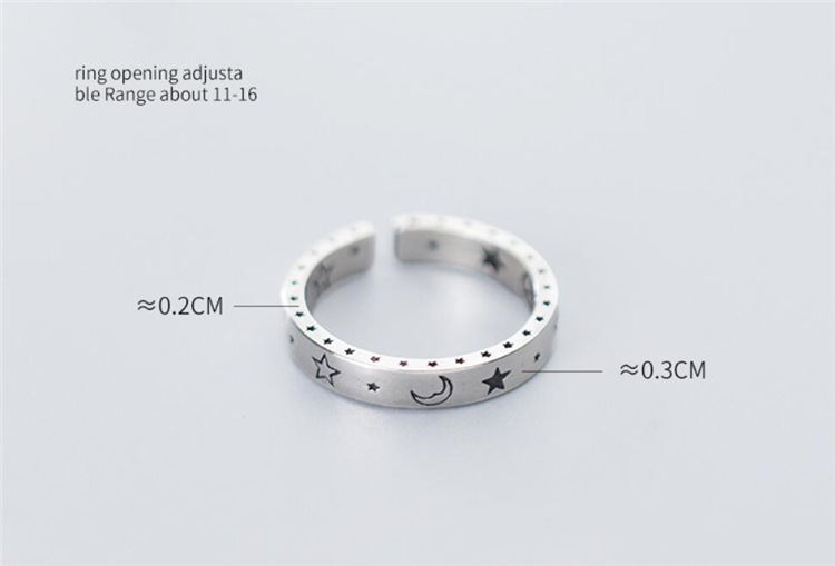 South Korea star moon index finger ring retro fivepointed star ringpicture7