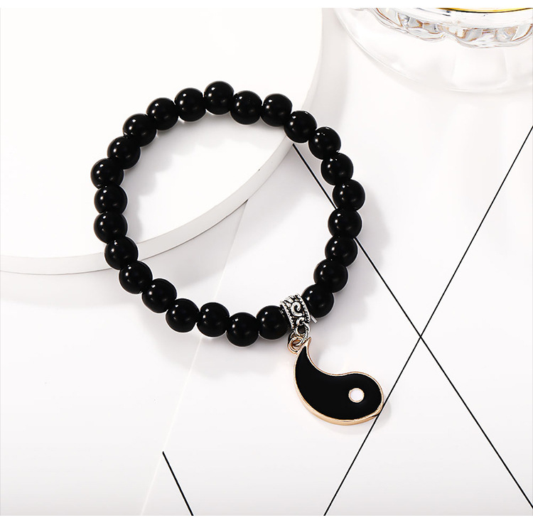 fashion geometric round couple simple alloy bracelet
