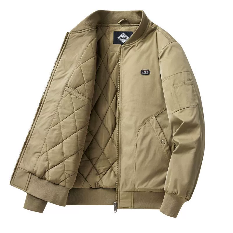 2024 зимние новые мужские хлопчатобумажные куртки утолщенные теплые хлопчатобумажные костюмы плюс размер стоячий воротник повседневные мужские куртки-пилоты