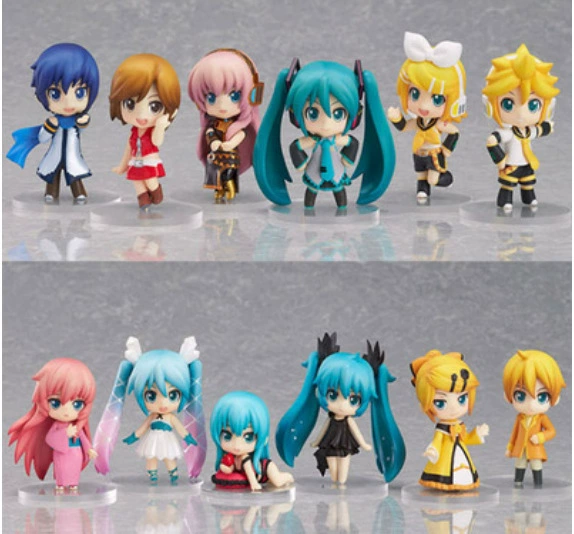 Аниме набор офисных фигурок Hatsune Future Family Deep Sea Girl, в коробке, яйцо, набор из 12 гоночных игрушек