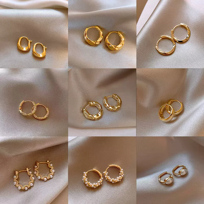简约设计轻奢素圈耳扣女2025新款时尚圆圈耳环小众百搭高级感耳饰