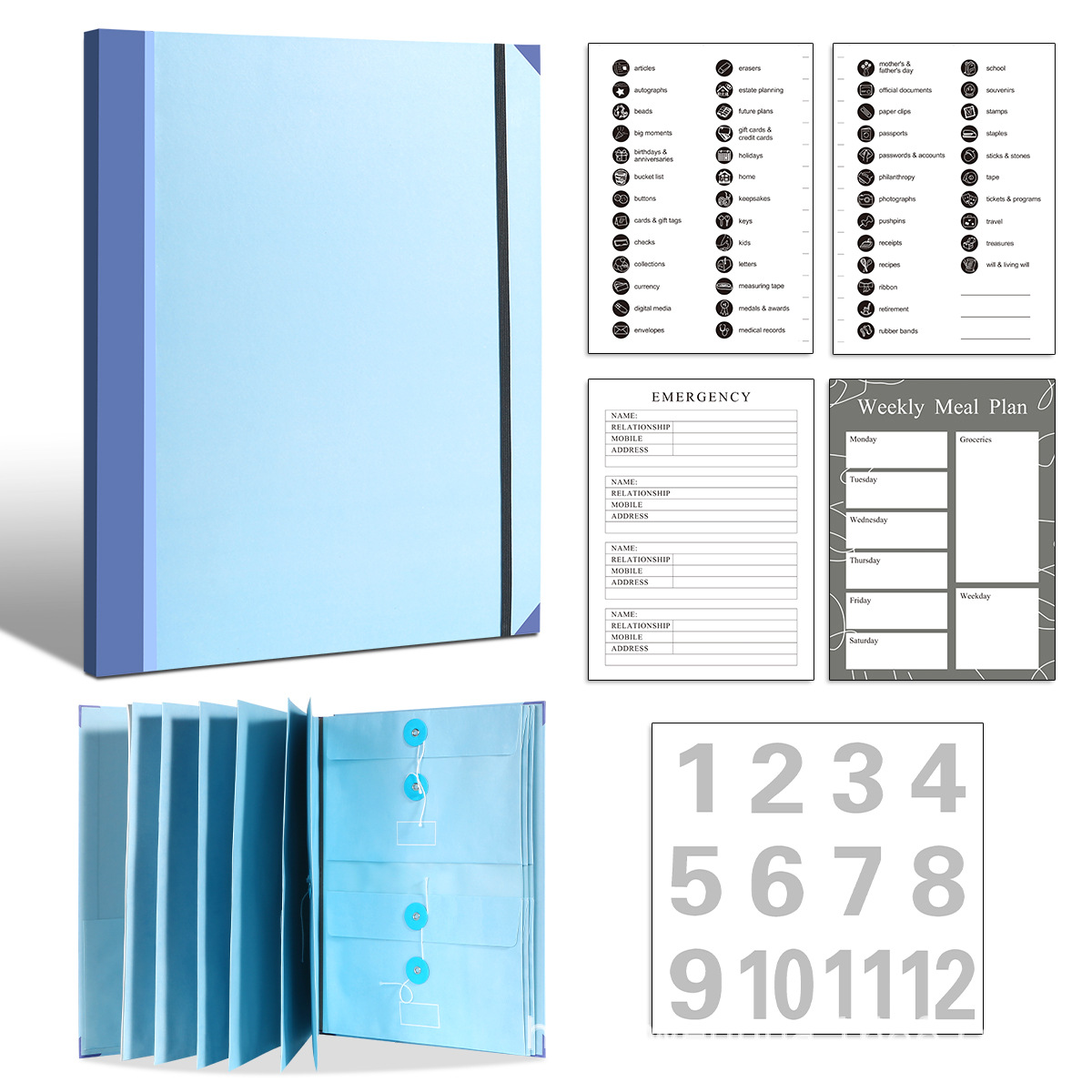 얇은 단면-블루-오르간 가방-표준 구성