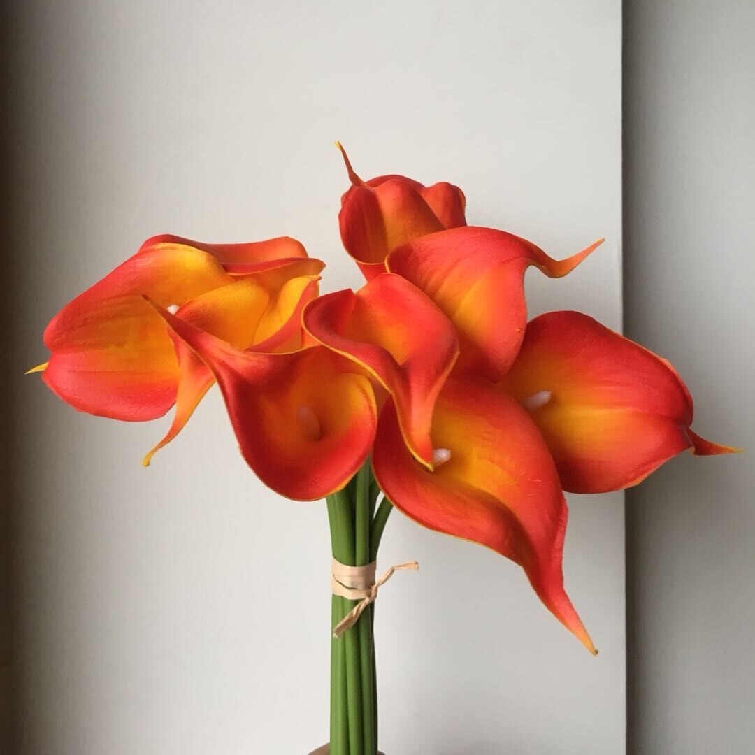 Flor artificial pu sentir Calla Lily Sala decoración del hogar diseño hogar a juego novia celebración flor