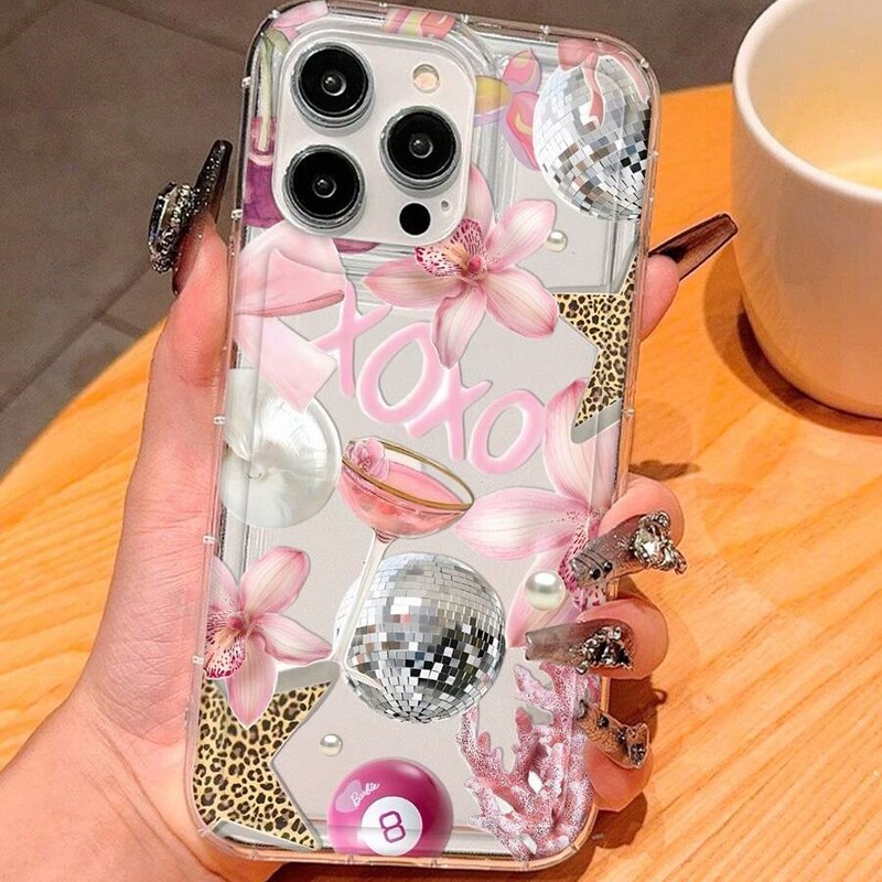 Billiard Ball Glitter Case Suitable for Apple 17 Pro Max Phone Case 16 Cross-Border 15 Transparent 14 Airbag 13 Trendy