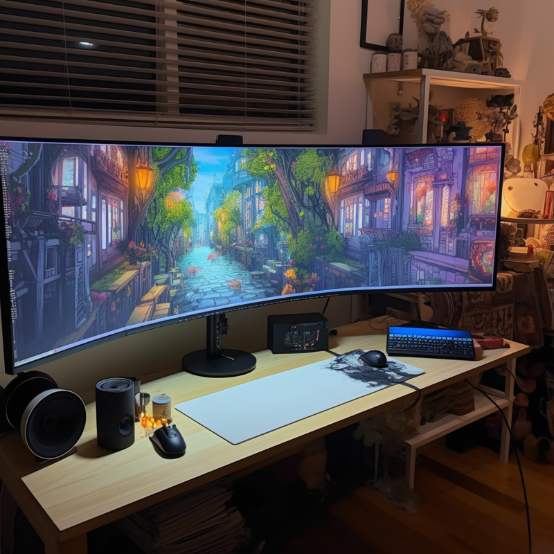 49-Inch 5K144Hz Fish-Screen Curved Nanoips External Monitor for Apple Notebook 32:9