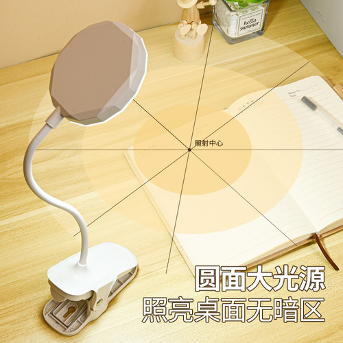 Clip-on LED Desk Lamp Eye-Caring Study Charging Dual-Purpose Student Dorm Desk Lamp Bedroom Bedside Lamp