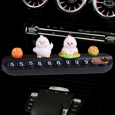 Nömrəli dayanma kartı – Plate for Moving Cars, Car-Mounted Mobile - big-orange-dali-biye-duck-happy-duck-black-free-aromatherapy-stick-number-numerals