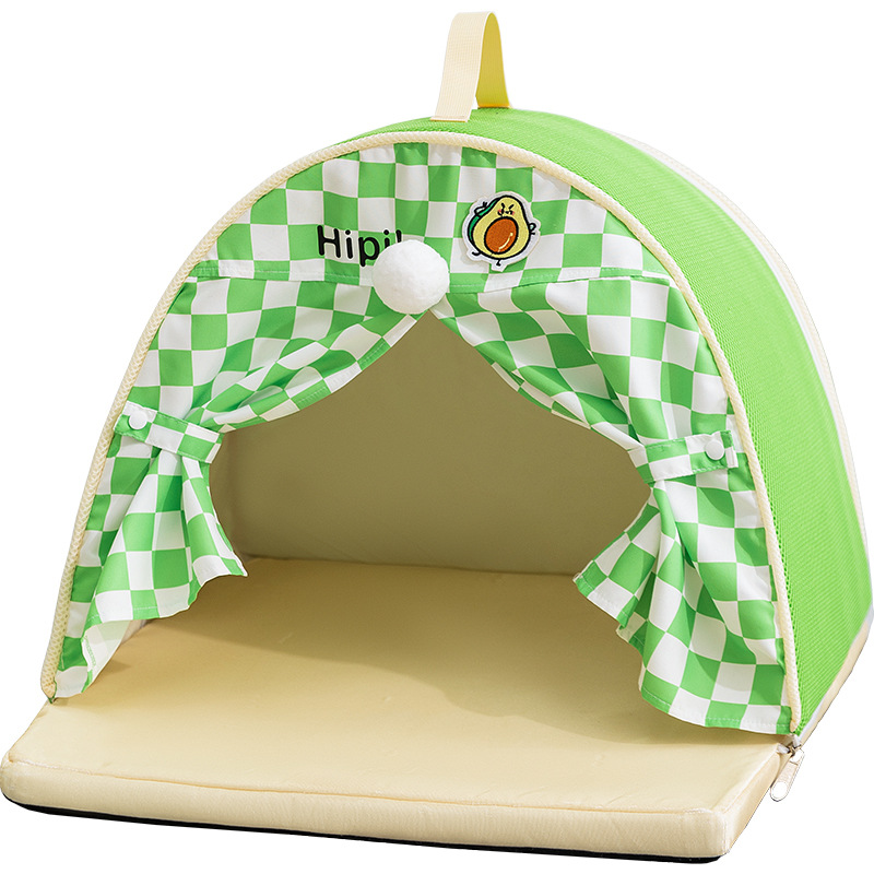 Primavera y verano, gato, fresco, verano, carpa con techo curvo, guarida para gatos, casa para perros, perrera, perrera, productos para nidos para mascotas