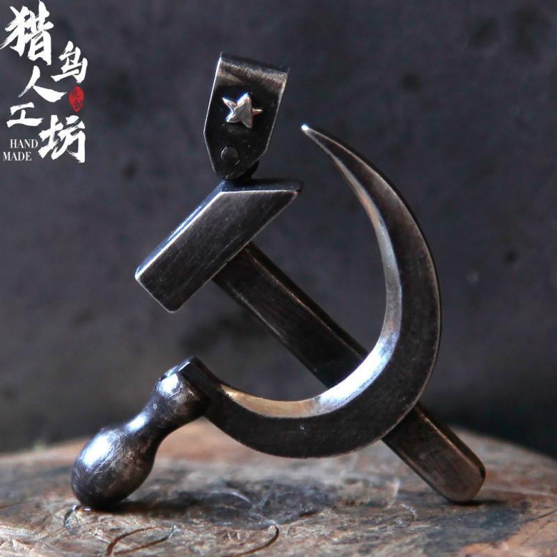 锤子红色纯银战损复古个性