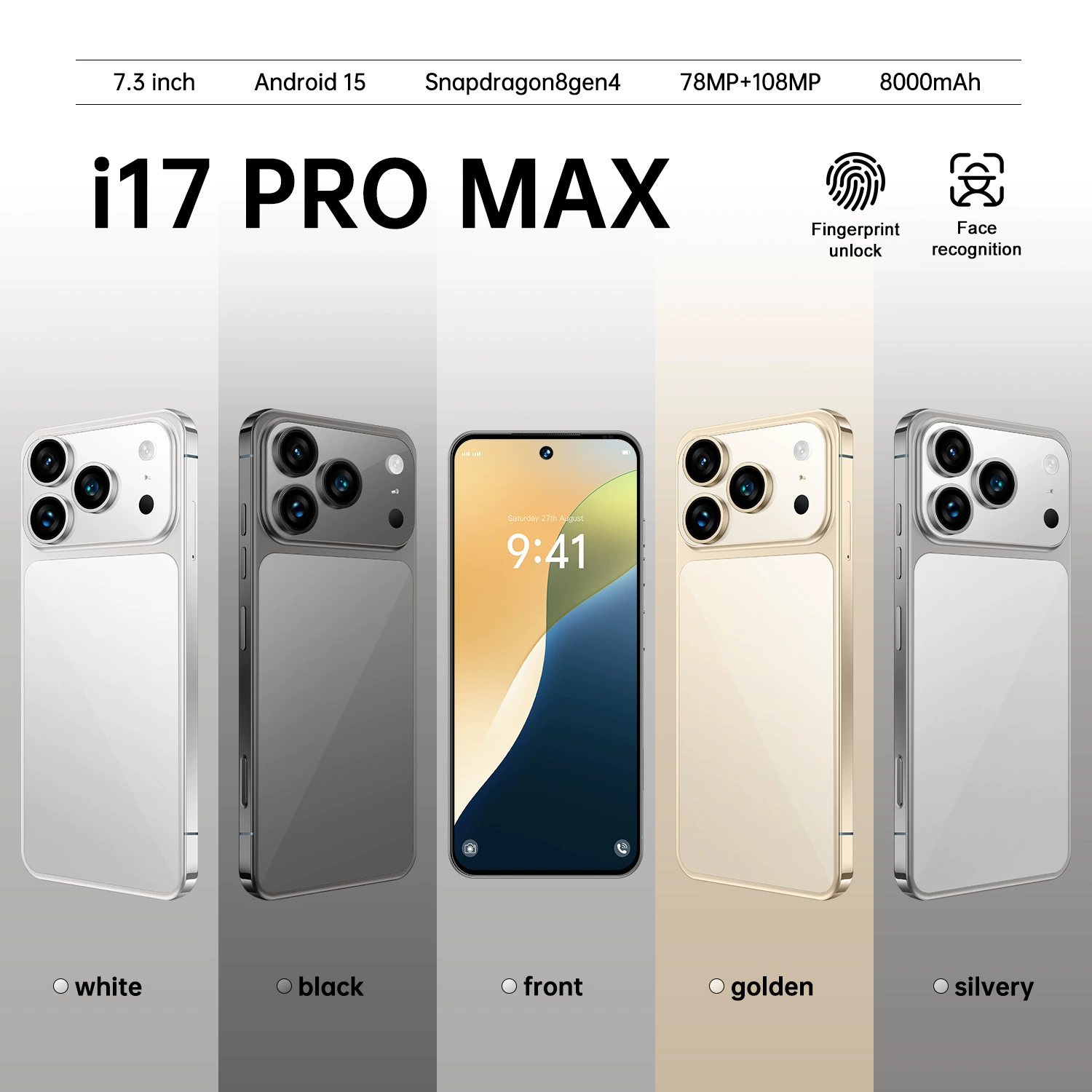 (Кросс-бордерная торговля), мобильный телефон, intel core i17, 17 pro max, 4G, 7.3 дюйма, широкий экран, Android 12