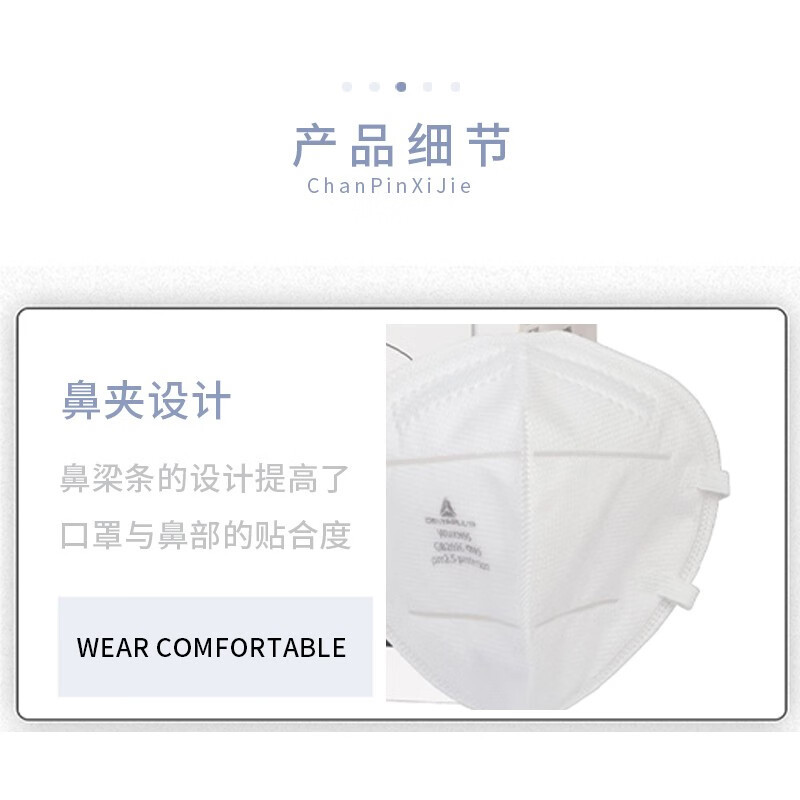 Delta 104095 KN95 máscara a prueba de polvo a prueba de partículas máscara a prueba de gotas ecológicas 60 cajas