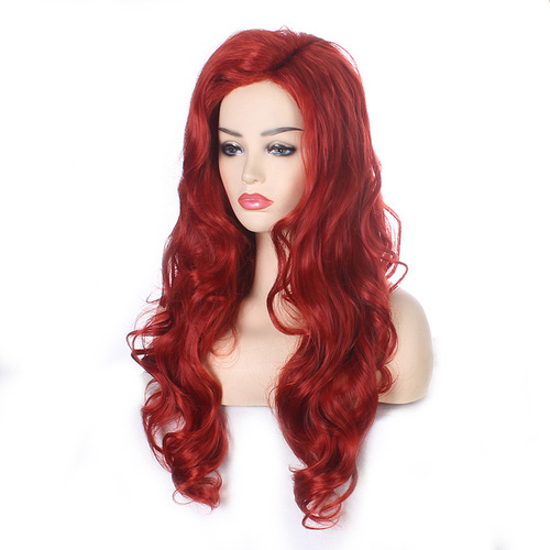 Princess Ariel mermaid red wig female long curly hair Shana. Game anime cos wig