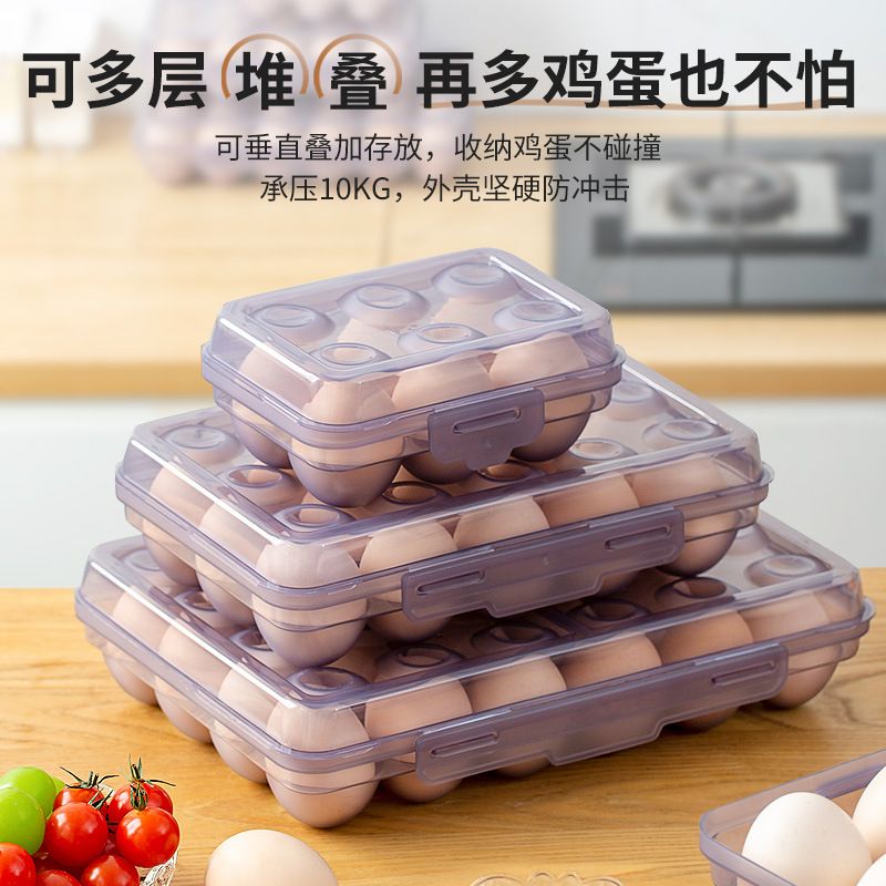 Caja de almacenamiento de huevos de grado alimenticio Caja de almacenamiento de huevos para refrigerador de cajón especial para el hogar Caja de preservación de cocina más caja de huevos de alta calidad