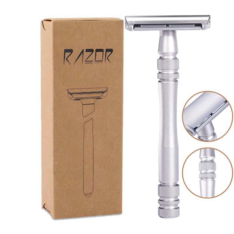Manual Razor Blade Double-Sided Safety Anti-Scratch Shaving Razor Old-Fashioned Men's Shaving Razor Holder