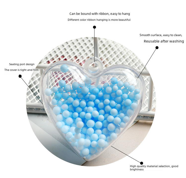 Heart Shaped Ball Candy Box Transparent Decorative Container_voghion.com