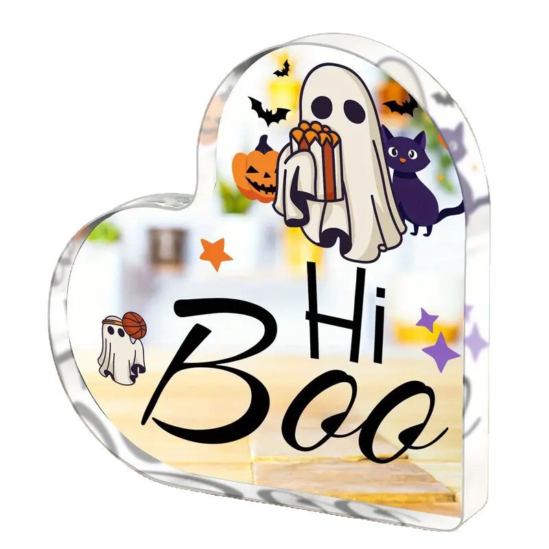家族、友人、同僚へのハロウィーンギフトとして、新しいハロウィーンのハート型アクリル装飾品を越境で購入できます。|undefined