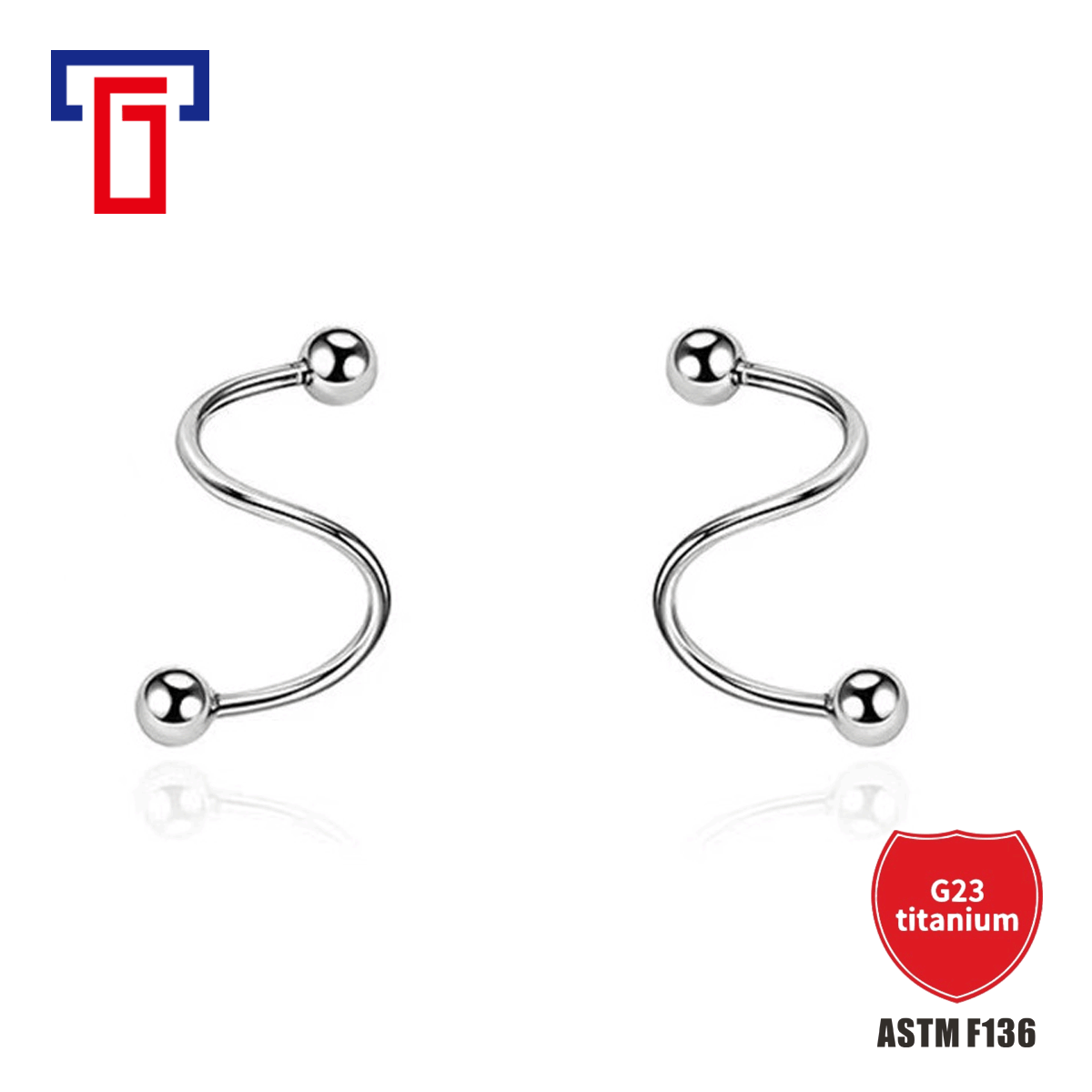 Pointed titanium steel lip stud product view