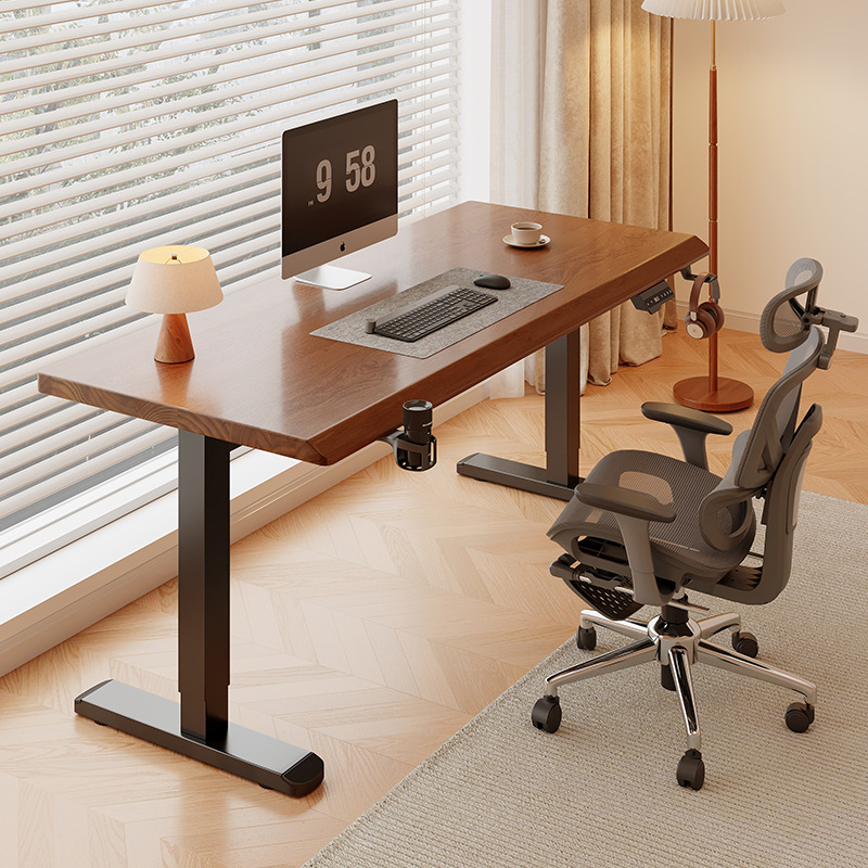 Escritorio elevador eléctrico de madera maciza Escritorio de computadora Escritorio de estudio Dormitorio doméstico Escritorio de deportes electrónicos Escritorio elevable Banco de trabajo