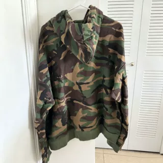 迷彩连帽衫 全身印花拉链连帽衫 男式带抽绳 高品质定制街头服饰