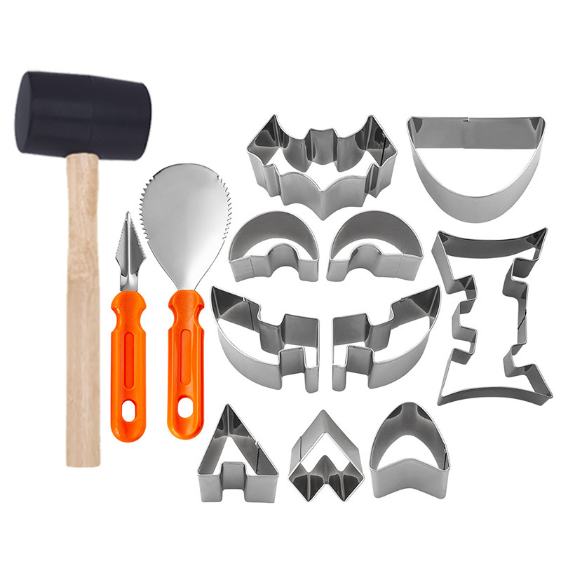 アマゾンハロウィンカボチャ彫刻セットクリエイティブ DYI カボチャランタン彫刻ツールステンレス鋼クッキー型