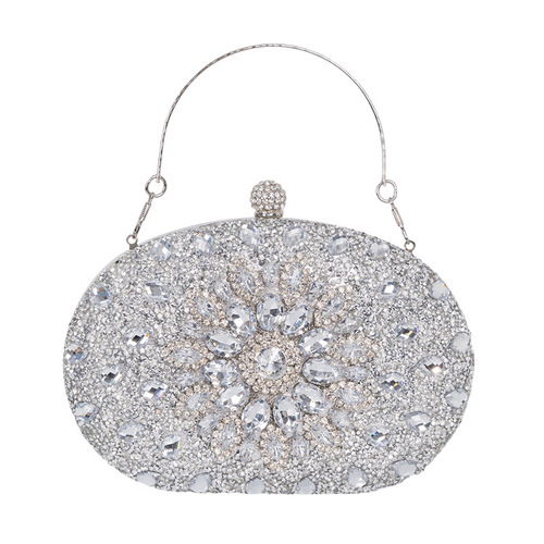 Cross-border set-diamond sunflower evening bag for women, fashionable banquet handbag, versatile dress bag