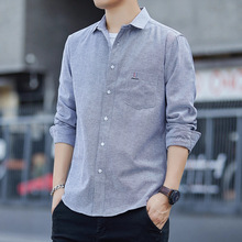 秋季男士长袖衬衫男装2025年新款春秋潮流帅气商务休闲短袖衬衣服