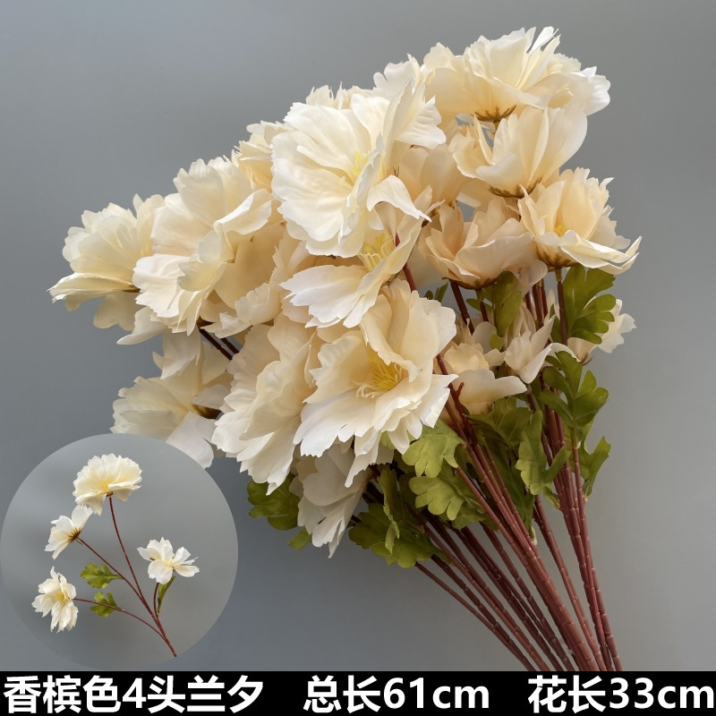 シャンパン色の結婚式の花の花の花の材料の結婚祝いの装飾の花の講堂の装飾の花のプラスチックの花の道は花の造花を導いています。|undefined