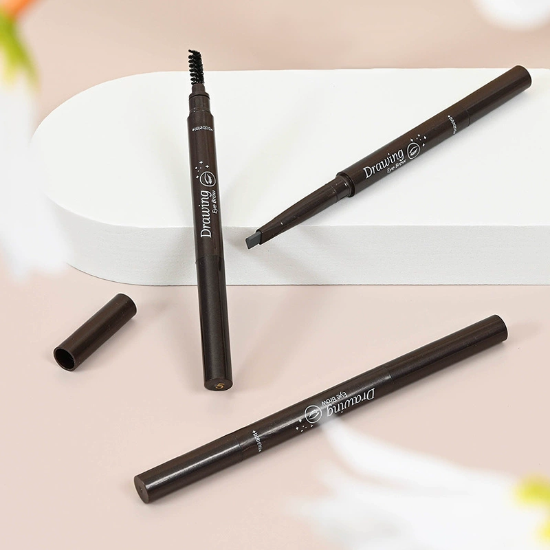 Double-sided Automatic Waterproof Triangular Eyebrow Pencil, No-smudge, Built-in Brush, 6 Shades
