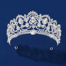 欧美满钻超闪银色奢华大气新娘头饰装饰发冠女士公主皇冠