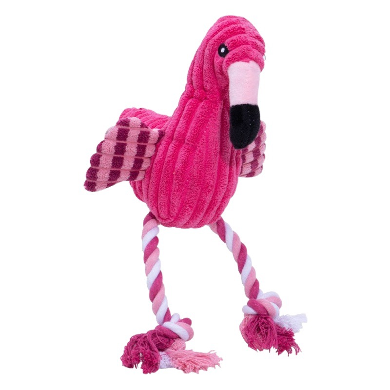 Venta Directa de Juguetes Masticables para Mascotas, Juguetes de Peluche con Sonido, Limpieza y Molienda de Dientes, Juguetes de Cuerda de Algodón con Forma de Flamenco para Perros, Suministros para Mascotas al por Mayor