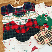 故事我storyme韩版婴儿口水巾双面棉质新生儿围嘴花瓣格子口水兜