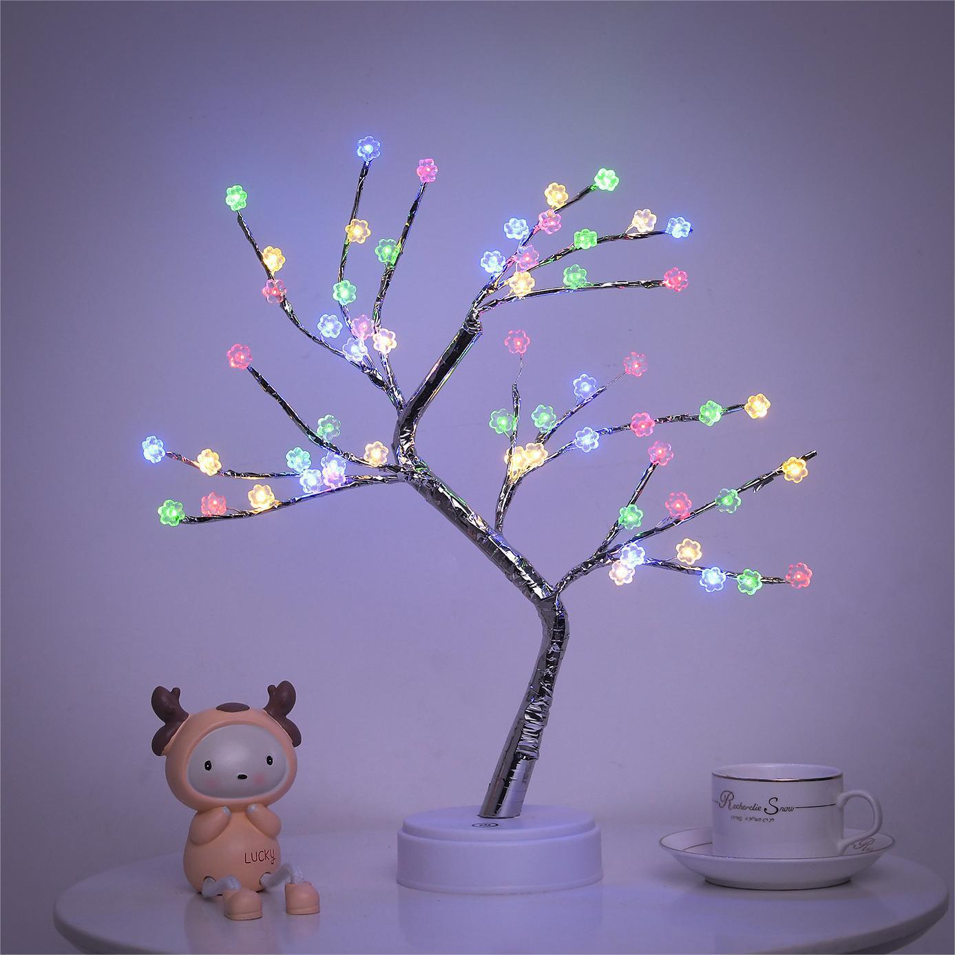 Navidad transfronteriza atmósfera de modelado LED estrella de decoración lámpara base caja de baterías USB estrella de perla lámpara de árbol