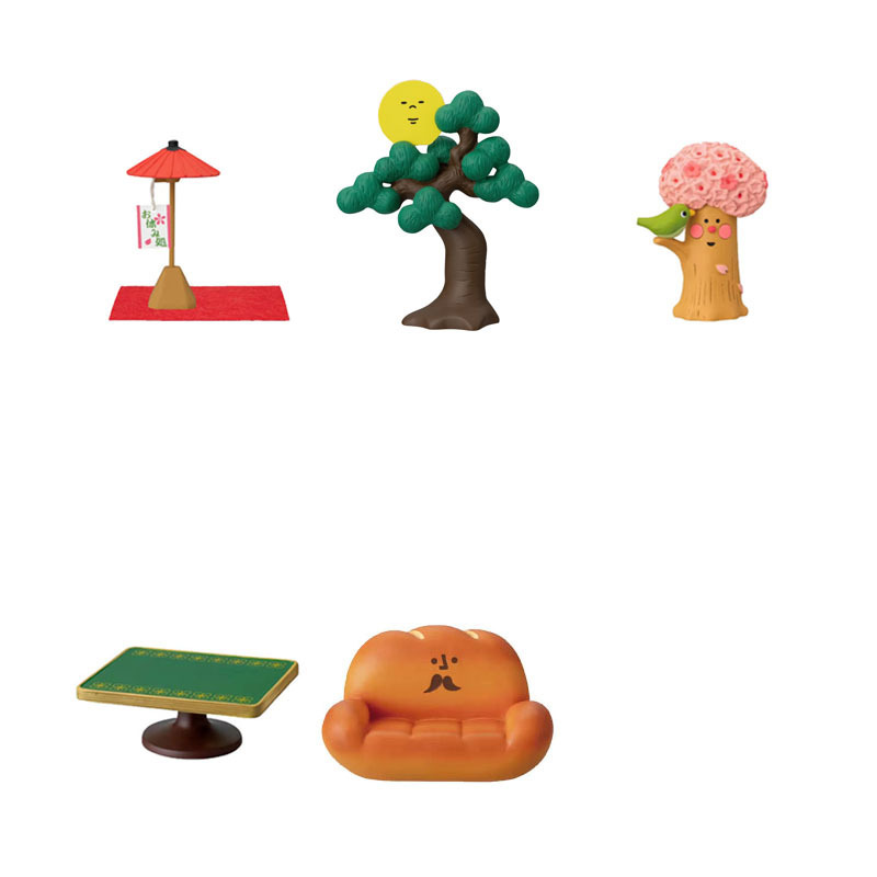 Zakka Trendy Japanese Cat Welcoming Pine Bread Sofa Leisure Umbrella Baking Decoration Resin Crafts Small Ornaments